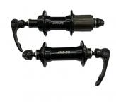 JGO DE MAZAS DE ALUMINIO COLOR NEGRO 32 AG CON RULEMANES CON CIERRES CASSTTE 8/9/10 CORONAS SHIMANO COMPATIBLES
